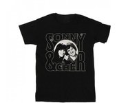 Camiseta con foto circular para hombre de Sonny & Cher L negro