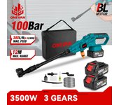 ONEVAN-lavadora eléctrica de alta presión sin escobillas, 3500W, 200bar, pistola de agua para lavado de coches, herramienta de riego de jardín para batería Makita de 18V Without battery