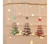 Campanas Colgante Adornos navideños Estrella de cinco puntas Decoración del árbol de Navidad bronce