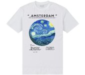 Apoh Camiseta unisex para adultos Van Gogh Amsterdam L blanco