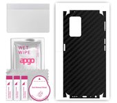 apgo Protective Skin Sticker for the back+sides compatible with Oppo A96 4G, Full Wrap Film, Foil, Vinyl - Pattern Carbon Black