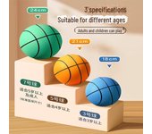 Balón de baloncesto silencioso de poliuretano para niños - Pelota de cuero elástica para interiores Size 3: 18cm for ages 3-5 with net bag
