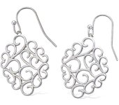 Les Trésors De Lily [M6217] - Boucles Argent 'Carmen' argenté (rhodié) - 40x20 mm plata