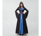 Disfraz vintage para mujer, vestido abaya, disfraz de fiesta, disfraz de cosplay L azul