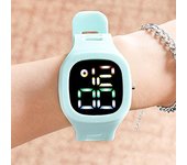 Reloj Electrónico Pantalla LED Cuadrado Banda Suave Ajustable Regalo Impermeable Niños Niñas Unisex Color Sólido Niños Reloj Digital Suministros para Estudiantes