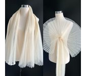 Tela de malla rígida plisada de 1 yarda, tela de estilista de moda triturada para coser ropa por metros, material de bricolaje azul