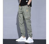 Pantalones cargo con cordón y ajuste holgado informal para hombre para primavera y verano al aire libre S negro