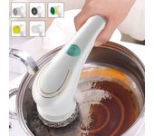 Herramienta de limpieza de cocina para el hogar, cepillo de limpieza eléctrico, fregador eléctrico recargable de 1200 mAh con cabezal desmontable (25*11cm) 1pcs blanco