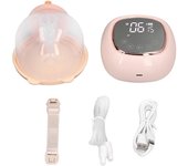 Extractor de leche eléctrico manos libres, silencioso, alta succión, portátil, masaje automático, 3 modos, 9 velocidades, rosa