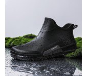 Zapatos de trabajo para Chef para hombre, botas impermeables a prueba de aceite para trabajo de cocina, Botas de lluvia antideslizantes, calzado de seguridad para Hotel y restaurante 39 negro