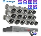 Techage H.265 16CH POE sistema de cámaras de seguridad 4MP cámara inteligente AI Audio bidireccional Color visión nocturna vídeo CCTV Kit de vigilancia NO HDD EU Plug