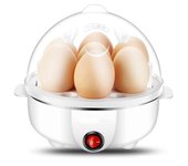 Minimáquina eléctrica portátil para hervir huevos de 220 V, con 5 orificios, multifuncional, para preparar natillas y desayunos. blanco