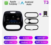 Radio de coche Android Auto Carplay para Renault Captur Clio 2011-2018 Reproductor multimedia Unidad principal Estéreo Navegación GPS BT WIFI 2 + 32 GB 1+16GB