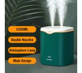 Humidificador de aire de doble pulverización, difusor de aceites esenciales ultrasónico, difusor de Aroma eléctrico, humidificador de aire, 2200ml color rosa