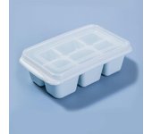 Houseeker Molde para cubitos de hielo de 6 celosías con tapa, máquina para hacer cubitos de hielo, caja de comida de estilo japonés para bebés, whisky, cóctel, fiesta de verano, accesorios para bar azul oscuro