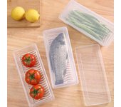 Caja de almacenamiento de alimentos, divisor de drenaje portátil Rectangular de gran capacidad, caja de nevera para mantenimiento fresco, suministros para el hogar S