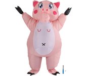 Disfraz inflable de cerdo rosa para Halloween, disfraz de cosplay para adultos