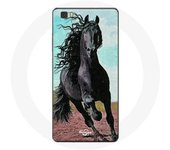Coque pour Huawei P8 Lite Le Cheval Noir De La Race Frisonne