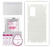 apgo Protective Skin Sticker for the back+sides compatible with Xiaomi Redmi Note 11T, Full Wrap Film, Foil, Vinyl - Pattern White Fabric