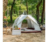 Tienda de campaña para viajes con conducción automática al aire libre, tienda de campaña automática de apertura rápida, portátil, resistente a la lluvia beige