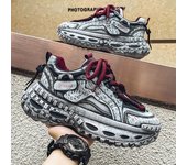 Zapatillas deportivas de moda para hombre, zapatillas informales gruesas de lujo para hombre, zapatos de papá con aumento de altura, zapatillas deportivas transpirables para hombre. 39 gris