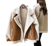 Chaqueta cálida de invierno a prueba de viento para mujer, forro acolchado y grueso, chaqueta cálida de negocios, chaqueta de cuero PU 4XL