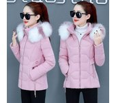 Chaqueta de invierno para mujer, Parkas con cuello de piel sintética, chaqueta con capucha, chaqueta de plumón para mujer, Parka, prendas de vestir, abrigo para mujer M blanco