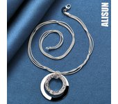 Collar con cadena de serpiente de plata de ley 925 con forma de O y acabado esmerilado, joyería de boda de moda 45CM