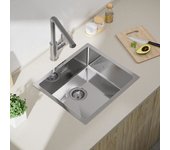 Fregadero de cocina Cecipa de un solo cuenco de acero inoxidable - Fregadero bajo encimera - 50*44CM - Acero inoxidable cepillado 304