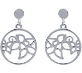 Les Trésors De Lily [H6162] - Boucles Argent 'Flora' argenté - 14 mm plata