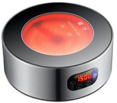 Mini estufa eléctrica de 1500 W, horno, placa calefactora, placa calefactora multifuncional, placa calefactora para café, té, leche, oficina y hogar plata