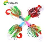 HENGJIA 4oz Big Lead Head Fishing Bait Jig Hooks Spinnerbait Soft Grub Lures Tackle Pack de 4