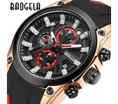 Nuevo reloj Baogela de lujo de marca superior para hombre, relojes deportivos de moda para hombre, relojes de cuarzo multifunción luminosos de silicona resistentes al agua para hombre
