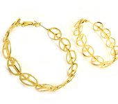 Les Trésors De Lily [L4448] - Créoles 'Peace' doré Ø 50 mm oro