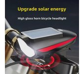 Faro y bocina de bicicleta con energía solar para andar de noche