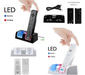 2 uds 2800mAh celdas recargables y soporte de carga de celda Wii para accesorio de interruptor remoto Wii 4 in 1 negro
