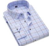 Blusa estampada para hombre Camisa de moda Camisas de vestir de oficina delgadas Blusa de manga larga Tallas grandes 4XL M azul marino