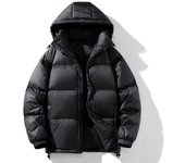 Abrigo de invierno para hombre, holgado, liso, con capucha, grueso, cómodo, de talla grande, para parejas S