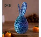 Figura de conejo de cáscara de huevo de Pascua, adorno de mesa de cáscara de huevo hueca, estatua de conejos de primavera para decoración de casa de campo S A