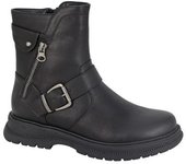 Cipriata Botas de motociclista de PU Tilda para mujer/señoras 5 UK negro