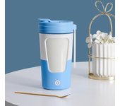 Taza mezcladora eléctrica recargable por USB, coctelera portátil para proteína en polvo, botella mezcladora, coctelera, coctelera de proteínas, coctelera 430ml azul