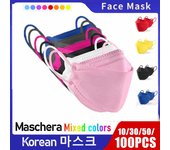 Máscara KF94 FFp2, máscaras multicolores para adultos y niños, máscara con forma de pez, máscara tridimensional transpirable de 4 capas, 10/30/50/100 Uds. 10pcs for adults blanco