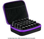 Caja de aceite esencial para almacenamiento de 30 botellas, organizador de botellas de aceite esencial de 5ml, 10ml y 15ml púrpura