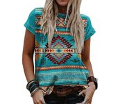 Camiseta de estilo étnico occidental geométrico para mujer, ropa de calle con estampado 3D, camisetas de gran tamaño Harajuku, ropa para mujer y niña XL