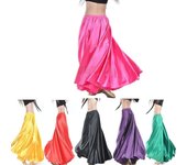 Traje de baile profesional de baile falda larga de satén 360 círculo completo falda larga de satén decoración de baile Swing púrpura