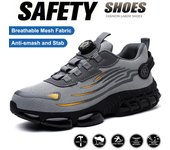 Zapatos de Trabajo Indestructibles para Hombre BIGTREE Puntera de Acero Resistente a Perforaciones Zapatos de Seguridad Zapatillas Seguras y Cómodas Botas de Seguridad para Hombre 43 gris