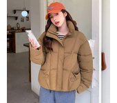 Chaqueta cortavientos impermeable para mujer, chaqueta acolchada de algodón corta, con capucha, color negro, para la nieve, para otoño e invierno M