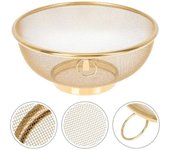 Colador de malla de acero inoxidable, cesta para freír, fregadero de frutas, colador, herramientas de cocina 18cm plata