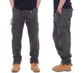 Pantalones cargo multibolsillos resistentes al desgaste Pantalones rectos Pantalones de trabajo Pantalones cómodos de algodón holgados y resistentes a la suciedad M negro