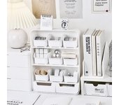 Caja de almacenamiento multicapa de escritorio para papelería y cosméticos
